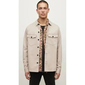 ALL SAINTS Jacket Men’s XS Firebase Overshirt in Sand Button Down